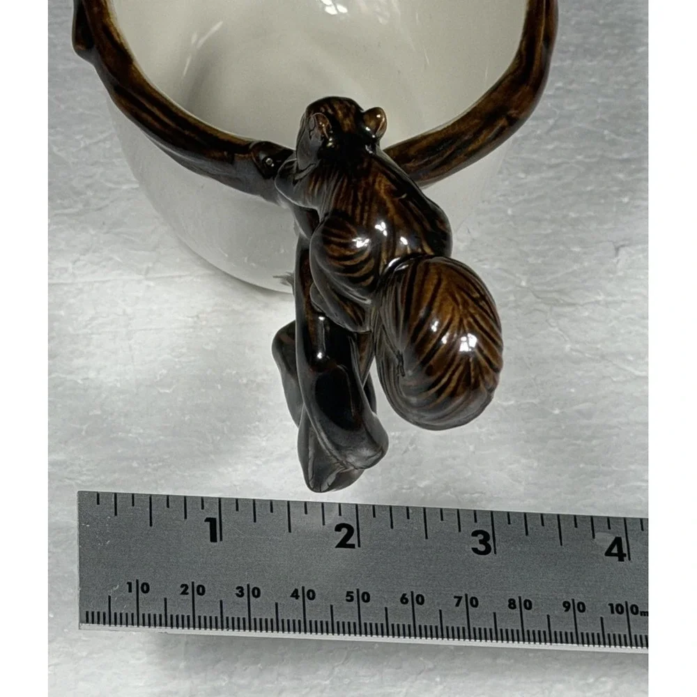 Pottery Barn Squirrel on Branch Gravy Boat Sauce Salad Dressing Dish Fall Rare🦩